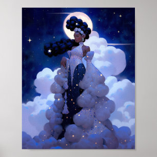Black Princess Fantasy Art Poster