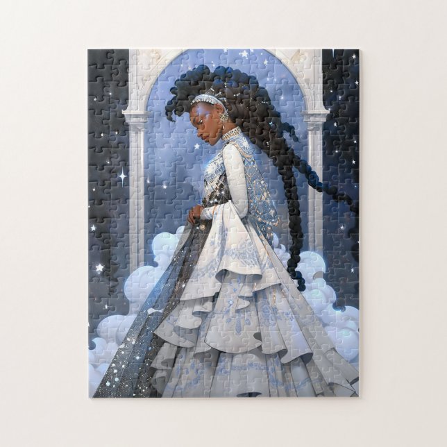 Black Princess Fantasy Art Pussel (Vertikal)