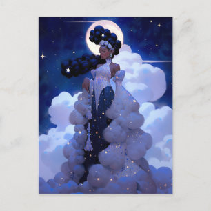 Black Princess Fantasy Art Vykort