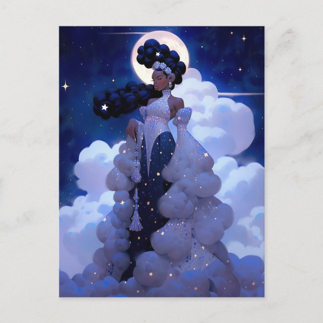 Black Princess Fantasy Art Vykort (Framsida)