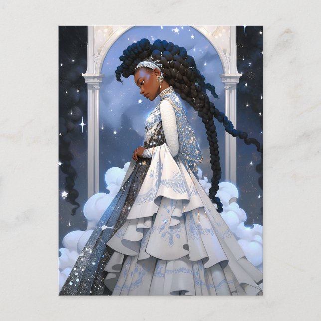 Black Princess Fantasy Art Vykort (Framsida)