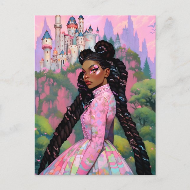 Black Princess Fantasy Art Vykort (Framsida)