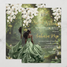Black Princess och Frog Sage Grönt Dress Sweet 16
