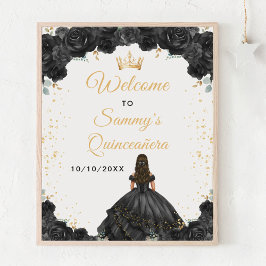 Black Princess Quinceañera Välkommen Poster