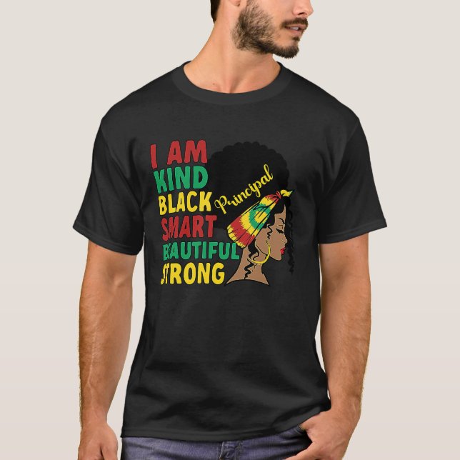 Black Principal African American School Principal T Shirt (Framsida)