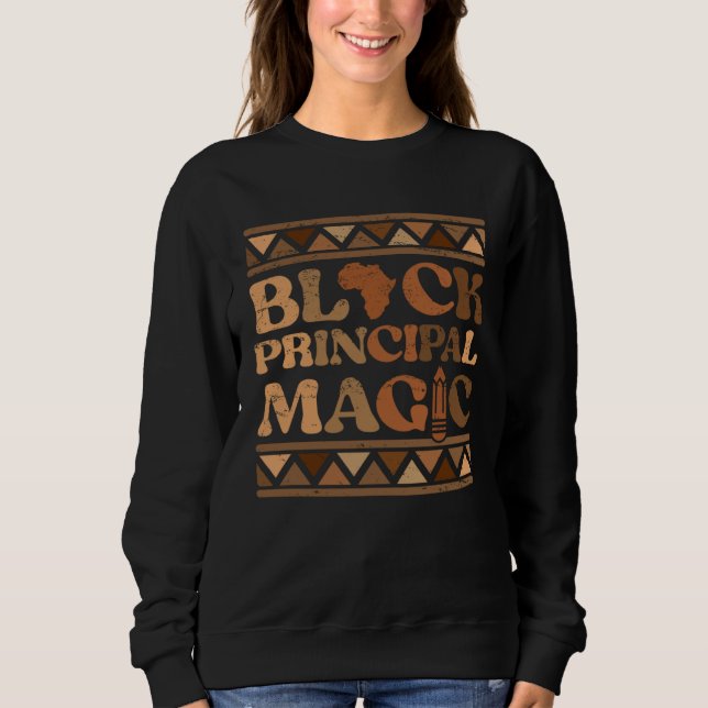 Black Principal Magic Africa Pride Melanin Black H T Shirt (Framsida)