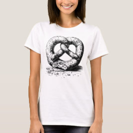Black Print Plain Sketchy Pretzel Women's T Shirt