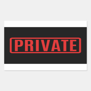 Black Private Rektangulärt Klistermärke