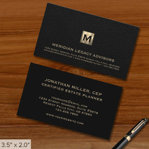 Black Professionell Luxury Initial Logotyp Visitkort