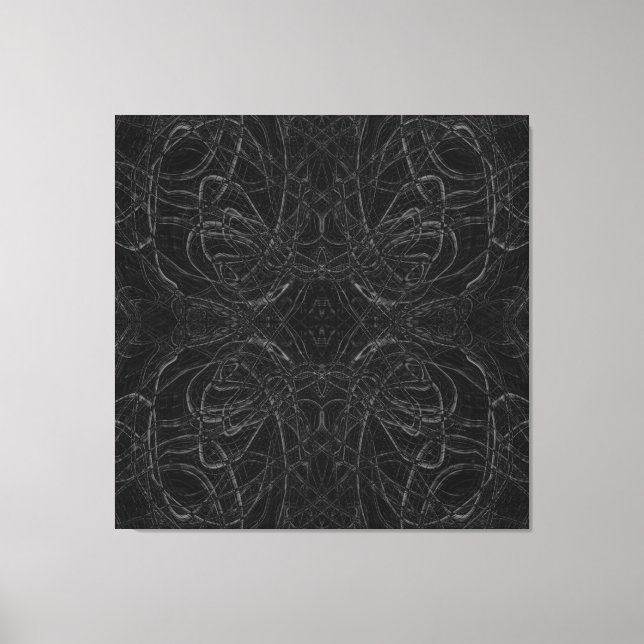 Black psychedelic mönster canvastryck (Framsida)