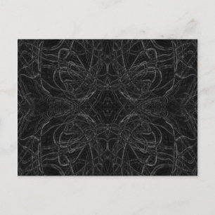 Black psychedelic mönster vykort