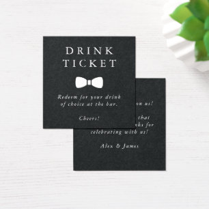 Black Pub Drink Biljett Bröllop Beverage Token