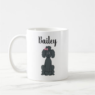 Black Pudel Cute Calligraphy Pet Personlig Kaffemugg