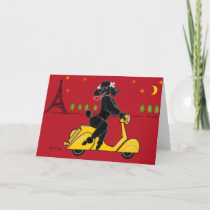 Black Pudel Eiffel Torn-kort Kort