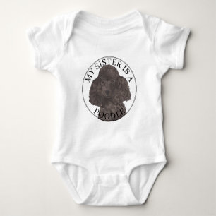 Black Pudel Hund Big Sister T Shirt