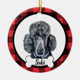 Black Pudel Hund Ornament