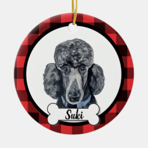 Black Pudel Hund Ornament