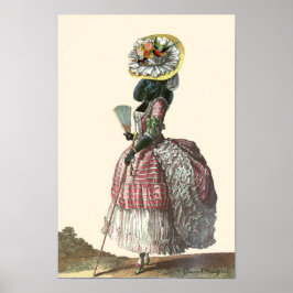 Black Pudel i Marie Antoinette Costume Print Poster