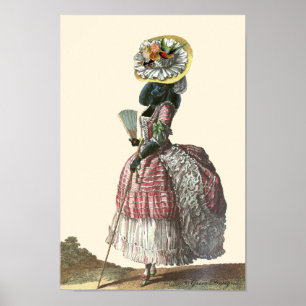 Black Pudel i Marie Antoinette Costume Print Poster