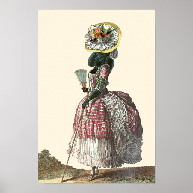 Black Pudel i Marie Antoinette Costume Print Poster (Framsidan)