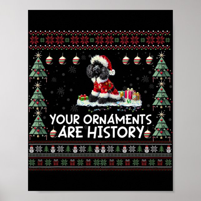 Black Pudel Julgran Ljus Dekoration Xma Poster (Framsidan)