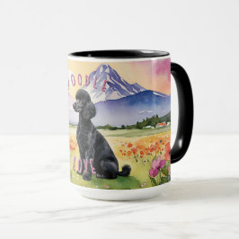 Black Pudel Mugg, Anpassadet Farm Sunrise Mugg