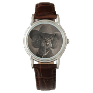 Black Pudel, som var en Cowboy Halloween Costume Armbandsur