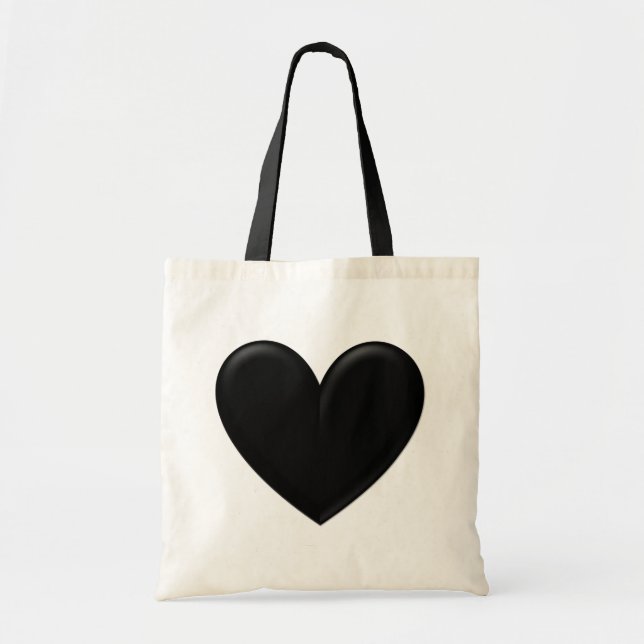 Black Puffy Heart Tygkasse (Framsidan)