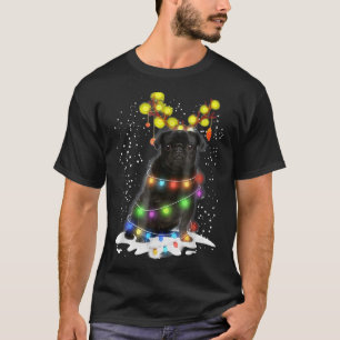 Black Pug Blinker Nice Hund jul Pug Christma T Shirt