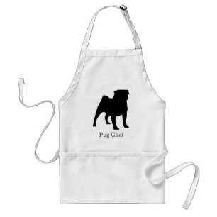 Black Pug Chef Apron Förkläde