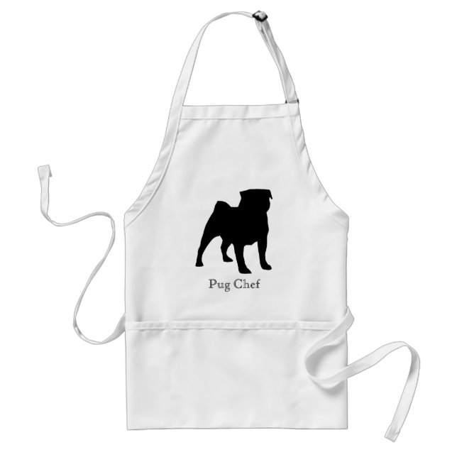 Black Pug Chef Apron Förkläde (Framsidan)