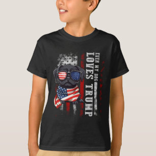 Black Pug even My Hund Kärlek Trump Funny T Shirt