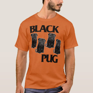 Black Pug Flagga Punk Sten Hund Grumble Design Des T Shirt