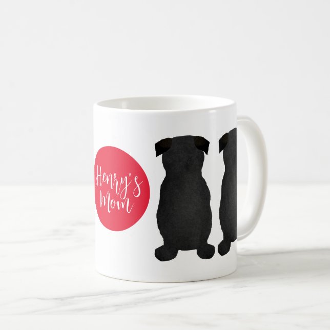Black Pug Gift för Mamma Kaffemugg (Framsida höger)