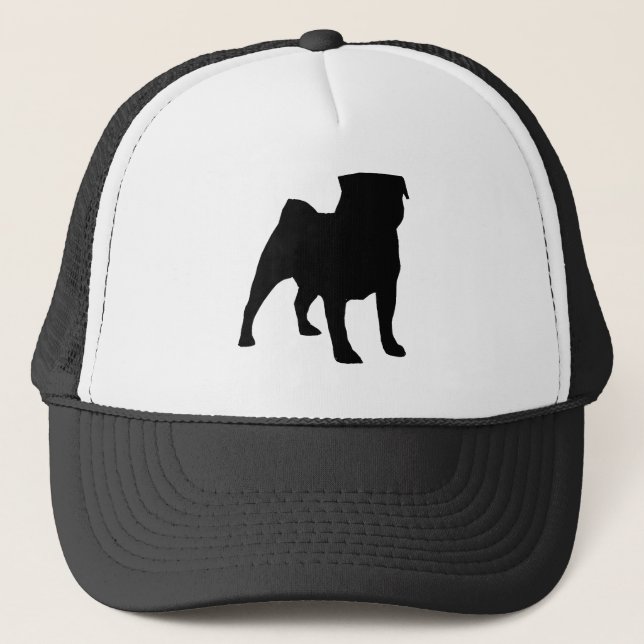Black Pug Hat Truckerkeps (Framsida)