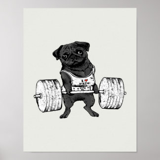 Black Pug Hiss | Funny Pug Älskare Poster