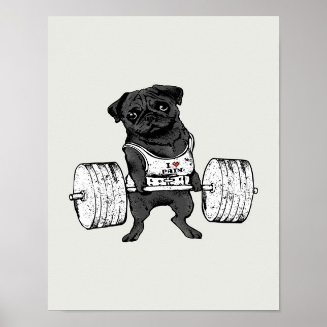 Black Pug Hiss | Funny Pug Älskare Poster (Framsidan)
