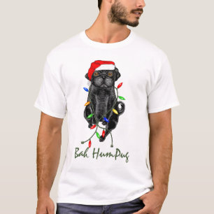 Black Pug Hund Bah Humpug Funny jul Tee