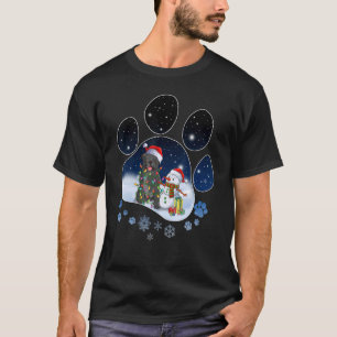Black Pug Hund Tass jul Snögubbe Julafton Ljus 1 T Shirt