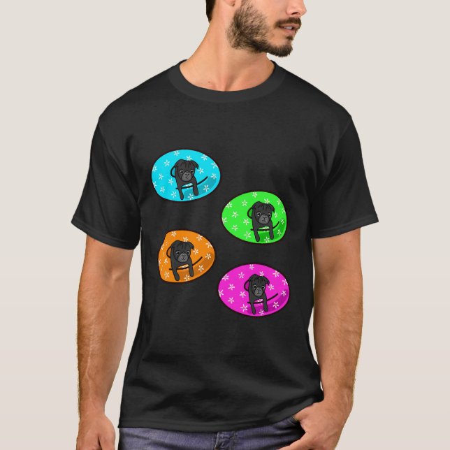 Black Pug Inner Tube Pack Classic T-Shirt 1015 (Framsida)