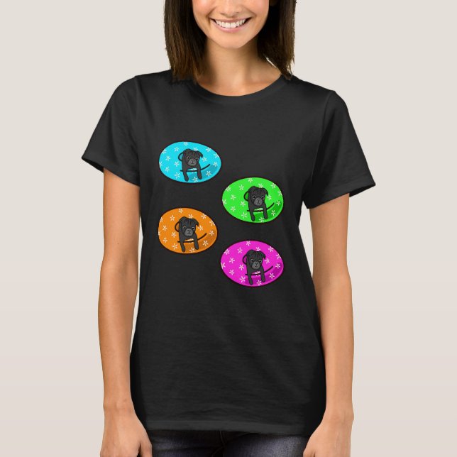 Black Pug Inner Tube Pack Classic T-Shirt 1015 (Framsida)