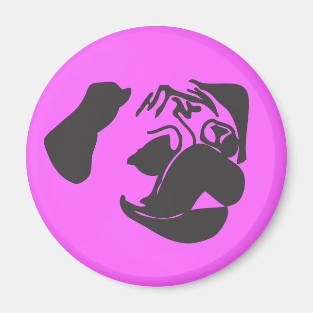 Black Pug Magnet (Framsidan)