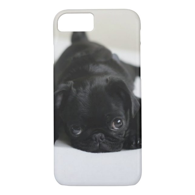 Black Pug Puppy Case-Mate iPhone Skal (Baksida)