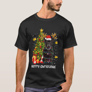 Black Pug Santa Julgran Ljus Julafton Reindee T Shirt