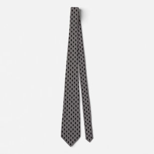 Black Pug Silhouettes on Grått Background Tie Slips