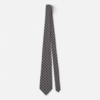 Black Pug Silhouettes on Grått Background Tie Slips