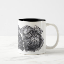 Black Pug Två-Tonad Mugg