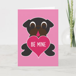 Black Pug Valentine-hälsningskort - var min Helgkort