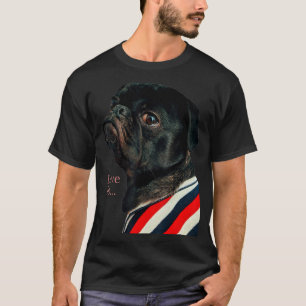 Black Pug Women Manar Pug Mamma Pappa Life Kärlek T Shirt