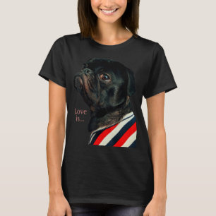 Black Pug Women Manar Pug Mamma Pappa Life Kärlek T Shirt